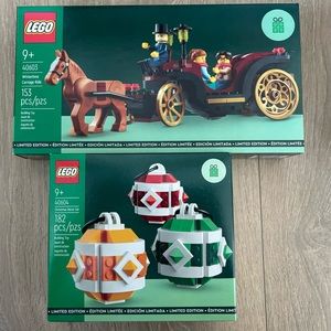 Unopened Lego limited edition wintertime carriage ride and Christmas decor set